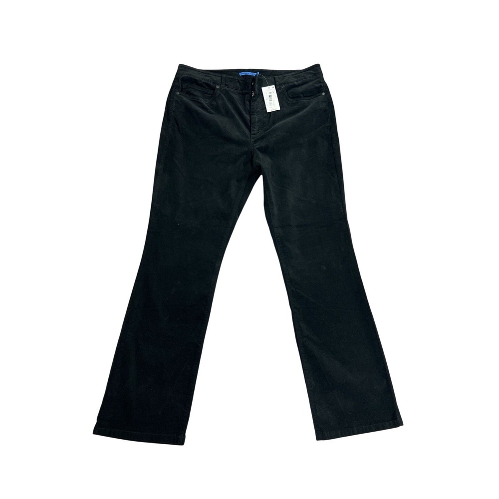 J.McLaughlin Womens Black‎ Corduroy Jeans Size 14 Mid-Rise Straight Leg NWT